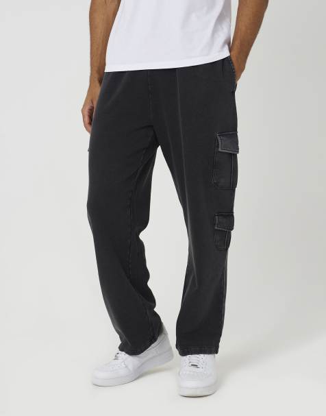 Brave Soul jogger cargo large délavé à l'acide anthracite - view 1
