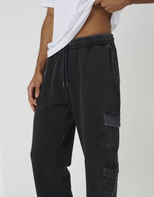 Brave Soul jogger cargo large délavé à l'acide anthracite, 4 de 4