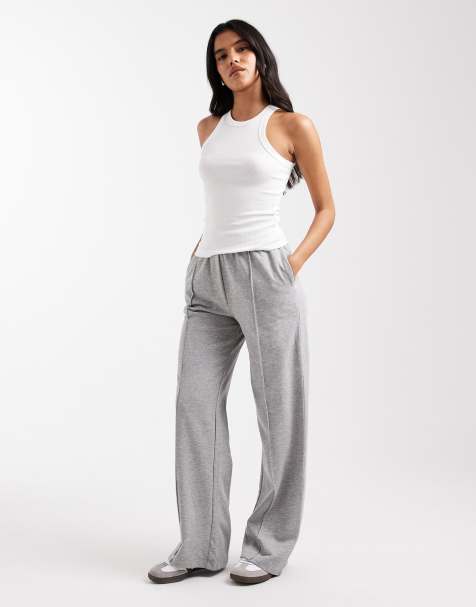 Brave Soul - Joggers dritti grigio mélange in misto cotone - view 1