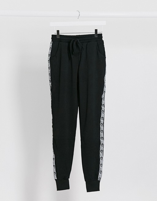 Brave Soul joggers with taping in black