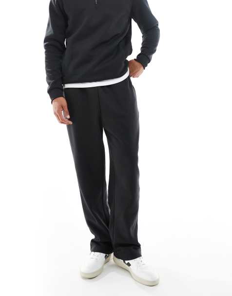 Brave Soul - Joggingbroek met wijde pijpen en trekkoord in de taille in zwart - view 1
