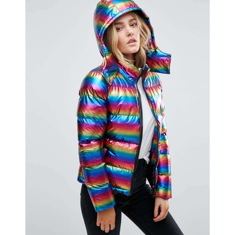 Brave Soul Joseph Padded Coat In Multi Metallic ASOS