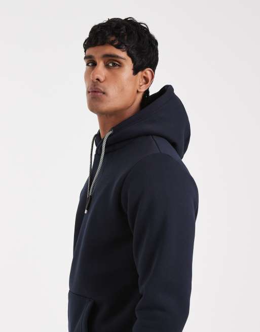 Brave Soul – Kapuzenpullover in Marineblau mit kontrastierendem Kordelzug, 4 von 5