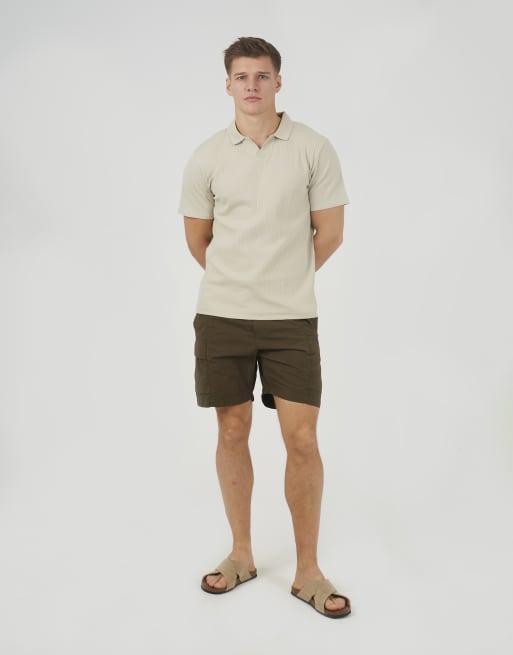 Brave Soul - Katoenen ripstop cargoshort in kaki, 3 van 4