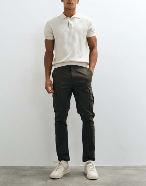 Brave Soul katoenen twill cargochino in kaki - view 1