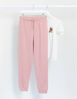 pink high waist skinny joggers