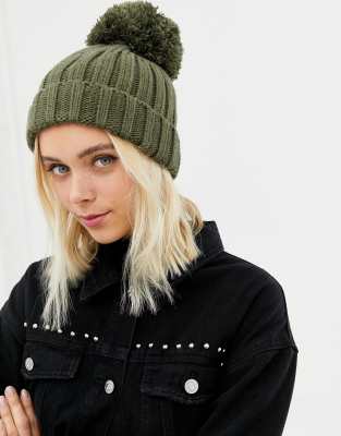 khaki pom pom hat