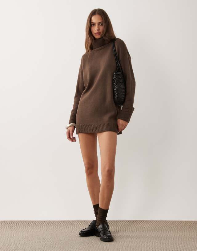 chocolate brown turtleneck dress Brave Soul knit mini in Color:Magenta Purple Do not iron. Ecom Style:AD5E213259 Sparkle Beaded Champagne Wedding