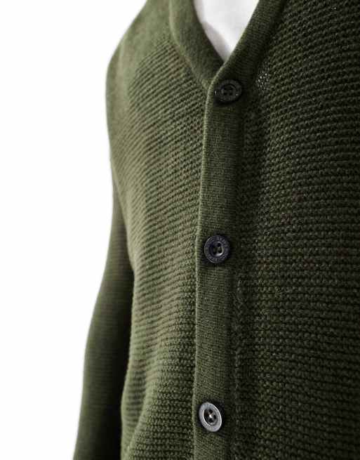 Brave Soul knitted cardigan in forest green, 3 of 4