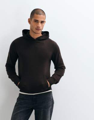 Brave Soul Knitted Hoodie In White