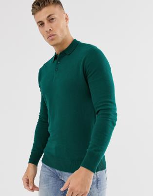 green long sleeve polo