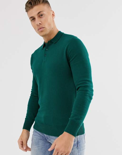 brave soul knitted long sleeve polo