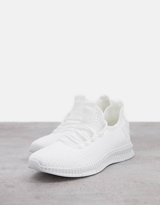 Brave Soul knitted runner trainers in white