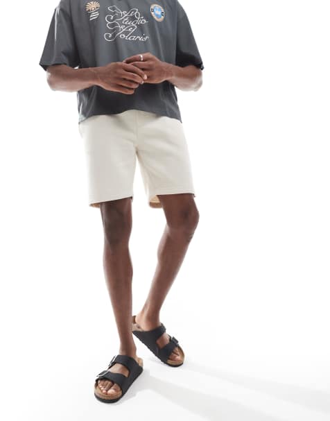 Brave Soul jersey shorts in cream