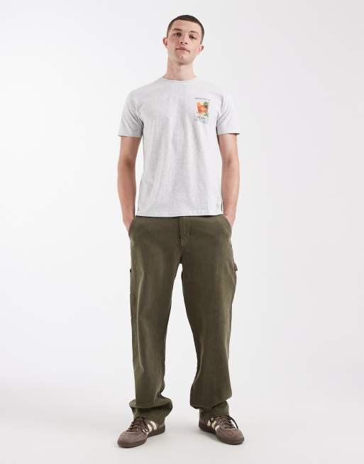 Brave Soul – Kurzärmliges T-Shirt in Grau mit Cocktail-Print, 2 von 5