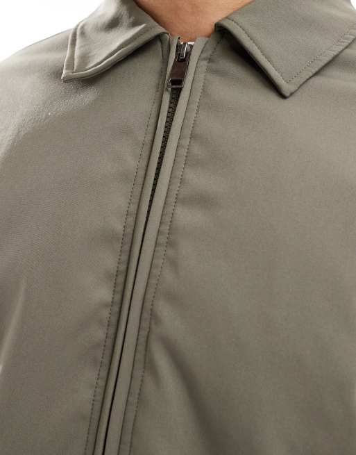 Brave Soul – Kurze Jacke in Olivgrün mit Kragen, 3 von 4