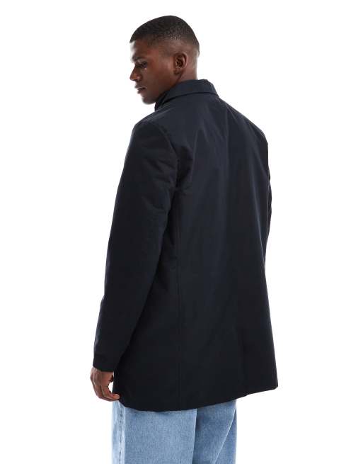 Brave Soul – Kurzer Trenchcoat in Marineblau mit Kragen, 3 von 5