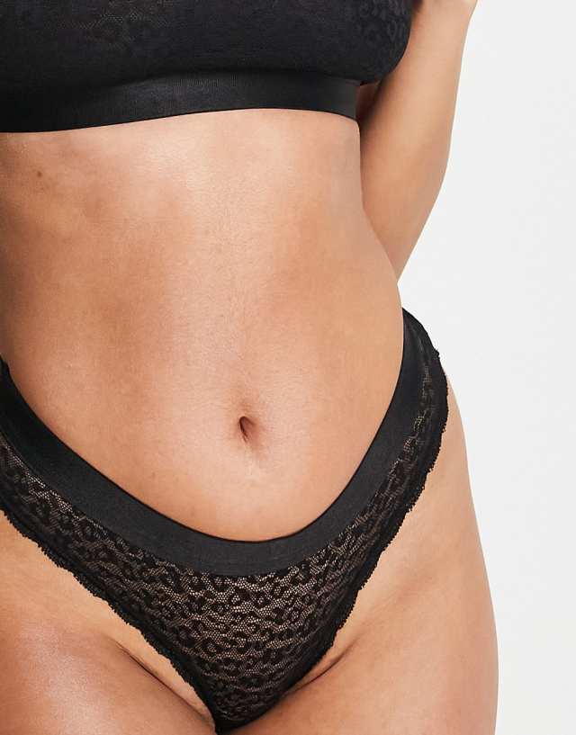 Brave Soul lace briefs in black