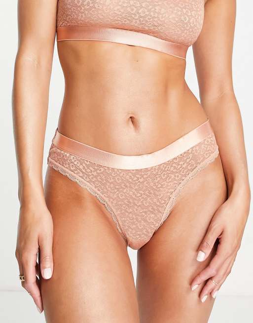 Brave Soul lace briefs in cork