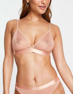 Brave Soul lace triangle bralette in cork