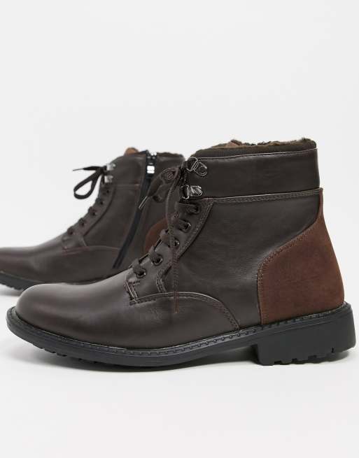 brave ecru zip chunky boots