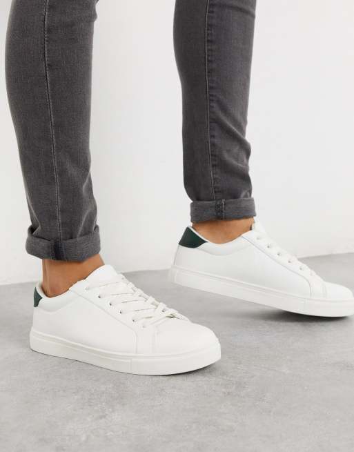 Brave Soul lace up trainers in white | ASOS