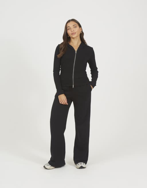 Brave Soul – Langärmlige Kapuzenjacke in Schwarz mit Reißverschluss, 2 von 4