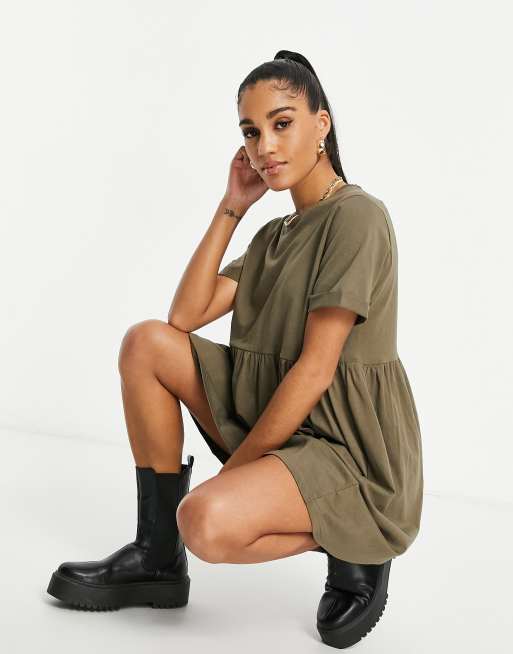 Brave Soul – Lara – Luźna sukienka w kolorze khaki