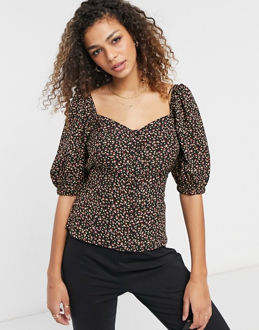 Brave Soul League blouse in ditsy floral print