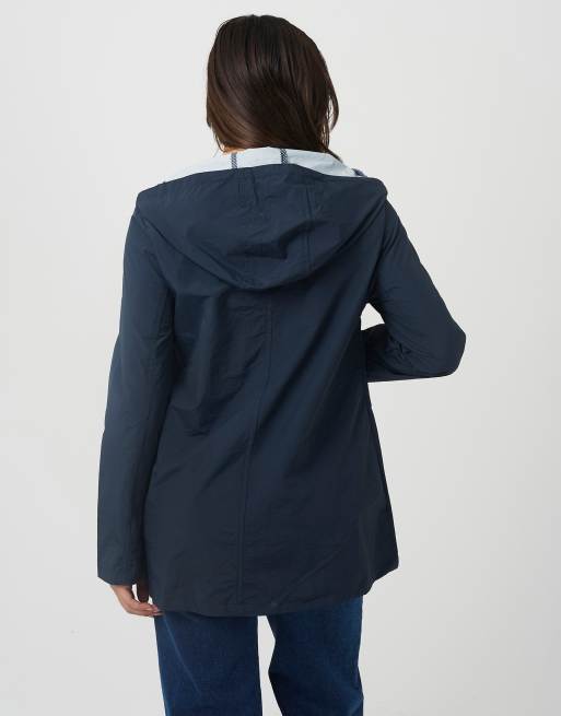 Brave Soul leichte beschichtete Jacke mit Kapuze in Marineblau, 2 von 4