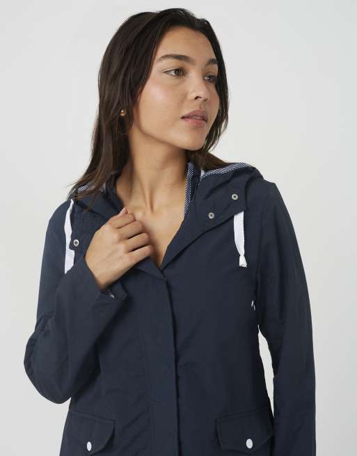 Brave Soul leichte beschichtete Jacke mit Kapuze in Marineblau, 4 von 4