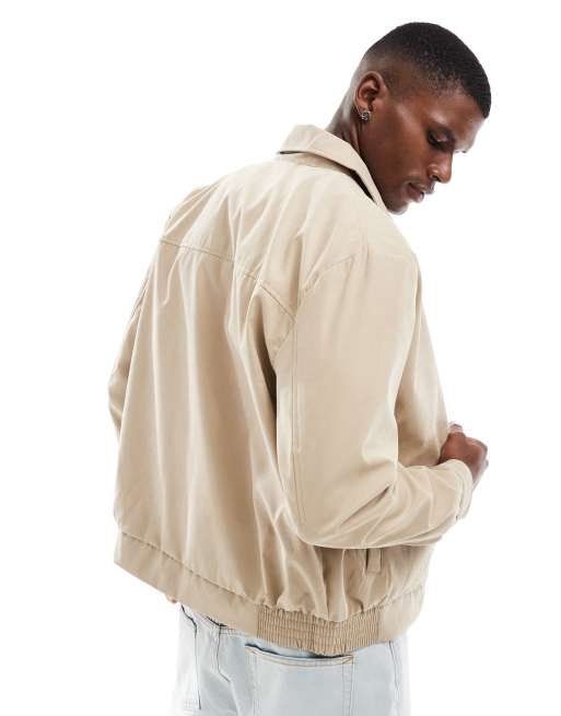 Brave Soul – Leichte Harrington-Jacke in Stein, 3 von 4
