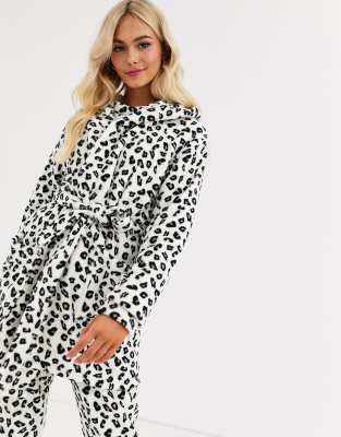 leopard skin dressing gown