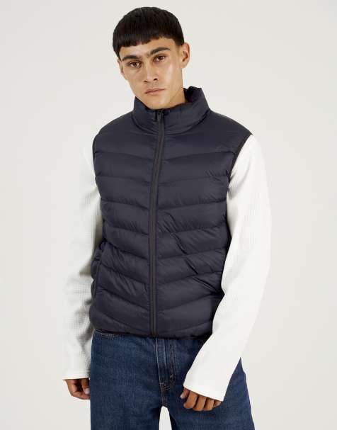 Brave Soul - Licht gewatteerde bodywarmer in marineblauw - view 1