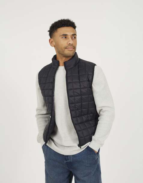 Brave Soul Lightly padded box quilted gilet in black - view 1