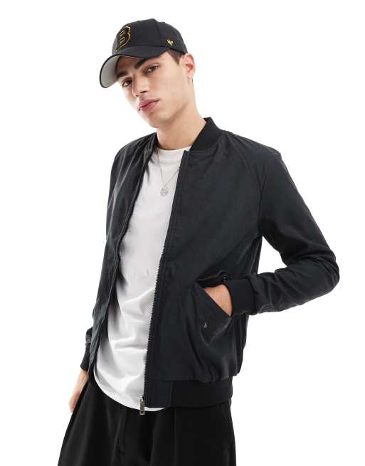 Brave Soul lightweight bomber jacket in black