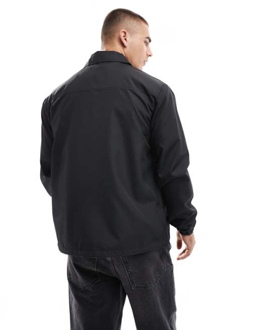 Brave Soul lightweight coach jacket with popper stud fastenings and elasticated hem in black, 2 of 4