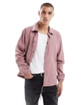 [Brave Soul] Brave Soul lightweight coach jacket with popper stud fastenings and elasticated hem in pink M Light pink