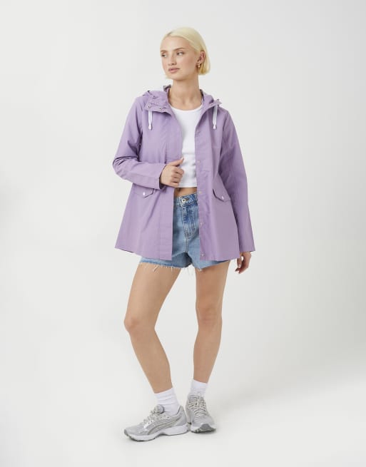 Brave Soul Lightweight coated hooded jacket in lilac, 3 of 4