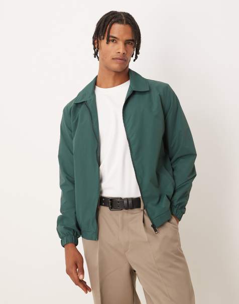 Brave Soul Lightweight harrington style jacket in green - view 1