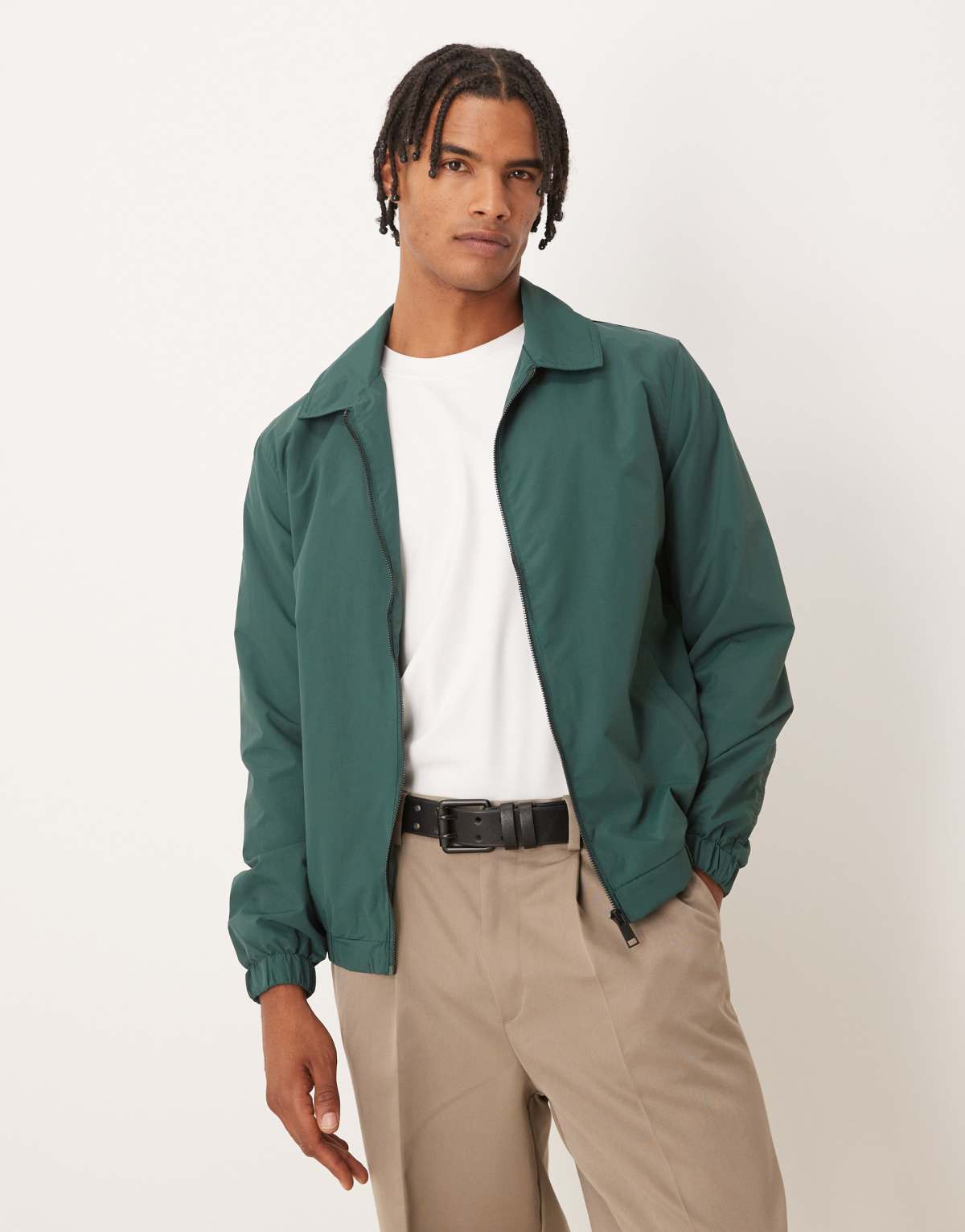 Brave Soul Lightweight harrington style jacket in green