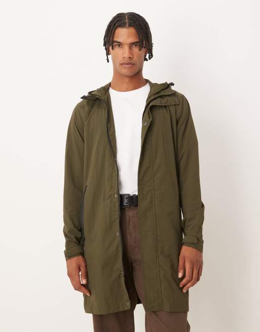 Brave Soul Lightweight hooded parka jacket in khaki ASOS