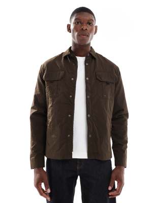 Brave Soul Lightweight Shacket In Brown