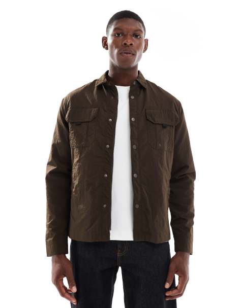 Brave Soul lightweight shacket in chocolate brown - view 1