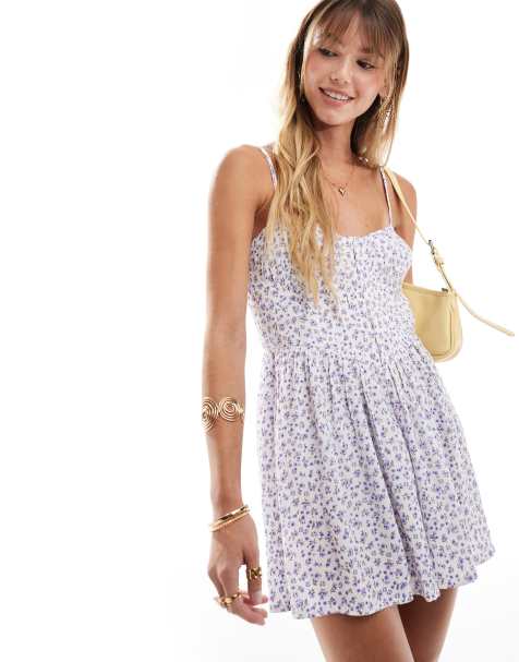 Brave Soul – Lila småmönstrad playsuit med korsett - view 1