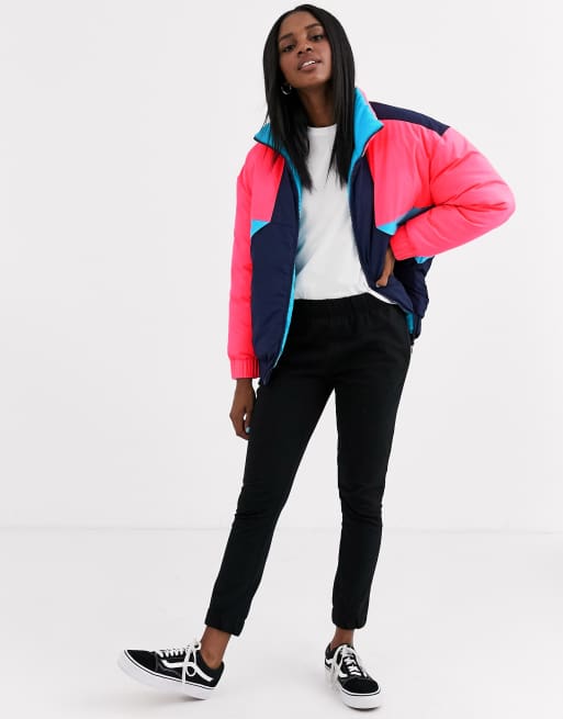 Multi coloured ski outlet jacket