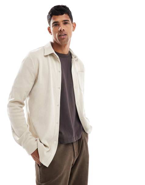Brave Soul – Ljusbeige overshirt i manchester - view 1