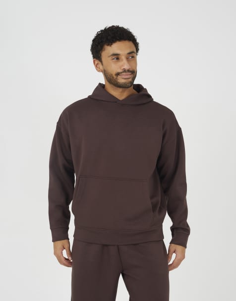 Brave Soul – Locker geschnittener Kapuzenpullover in Braun - view 1