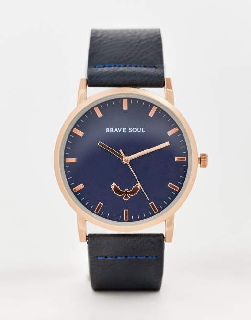 Brave Soul logo watch in maroon and gold | ASOS