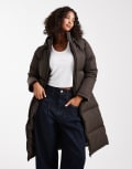 [Brave Soul] Brave Soul long puffer jacket in brown 10 BROWN